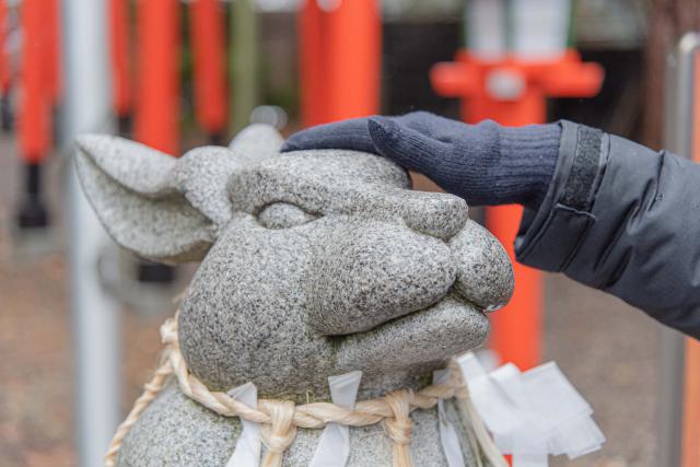 湯倉神社のなでうさぎ